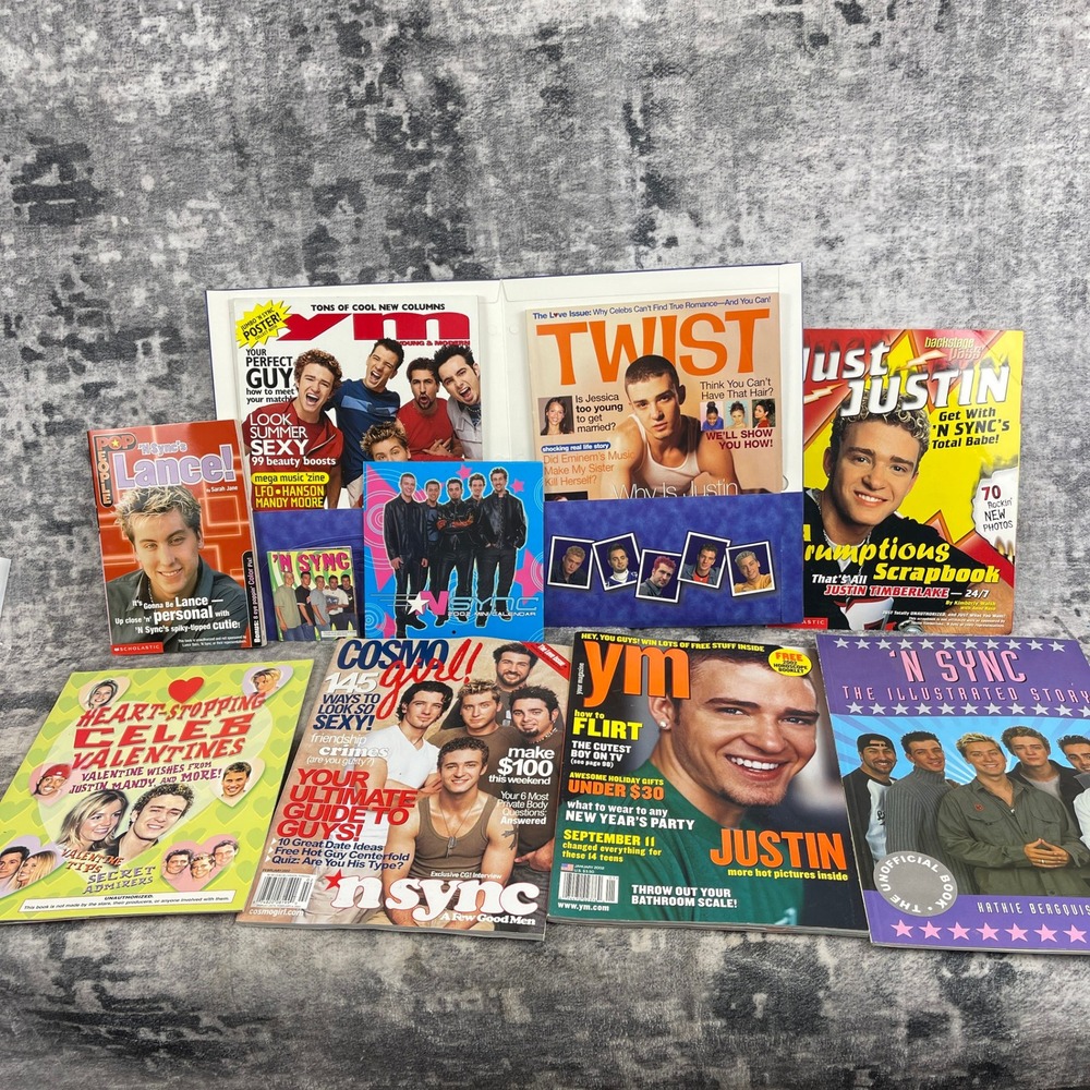 Vtg NSYNC Justin Timberlake Magazine Book Lot‎ Y2K 2000s CosmoGirl YM Twist